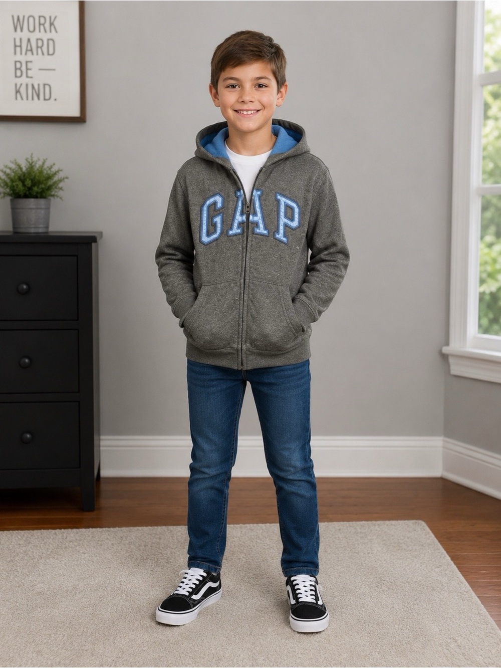 Boys Unisex Gap Small S 6-7 hoodie sweatshirt zip up